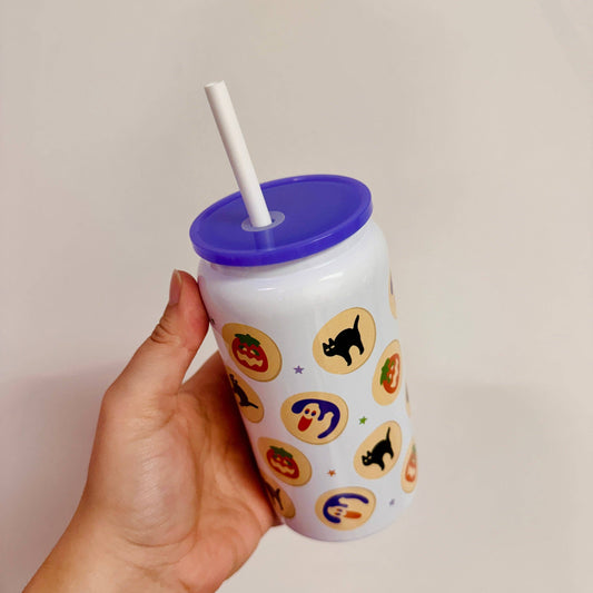 16 oz Stainless Steel Cup, Halloween Sugar Cookies Pattern