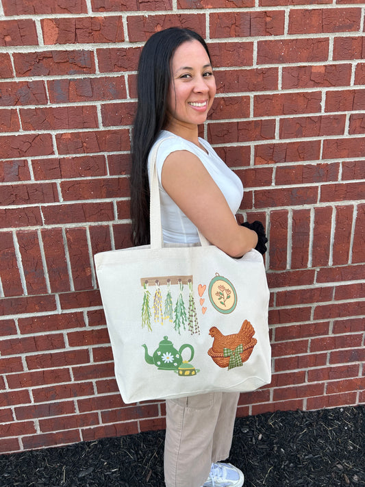 Glass Hen Jumbo Tote