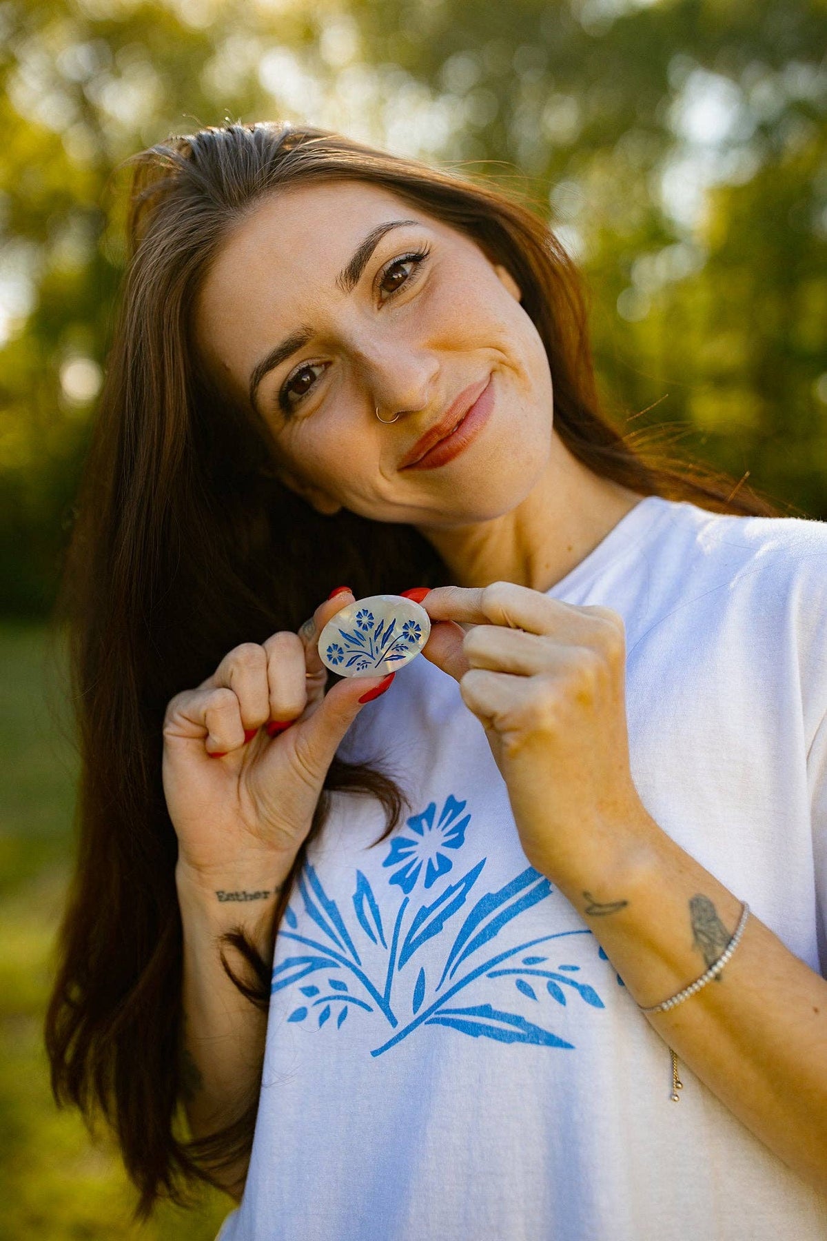 Cornflower Retro Floral Hair Clip
