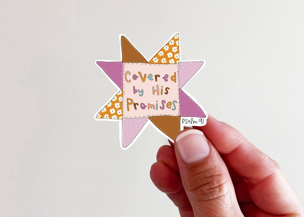 Psalm 91 Covered By His Promises Quilt Vinyl Sticker
