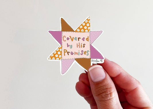 Psalm 91 Covered By His Promises Quilt Vinyl Sticker